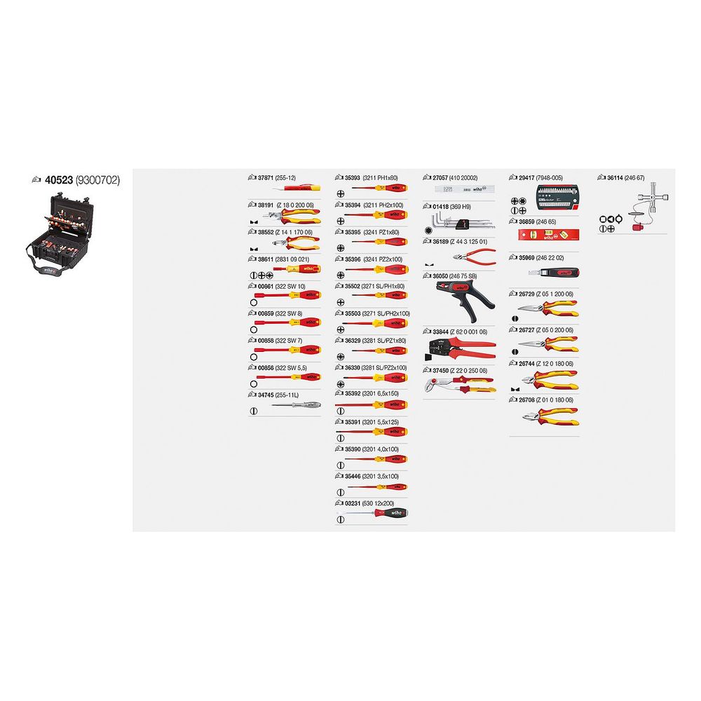 Wiha Werkzeugkoffer XL electric, 81-teilig 510x419x215mm, Polypropylen, 9300-702... WIHA-40523 4010995405236 (Abb. 10)