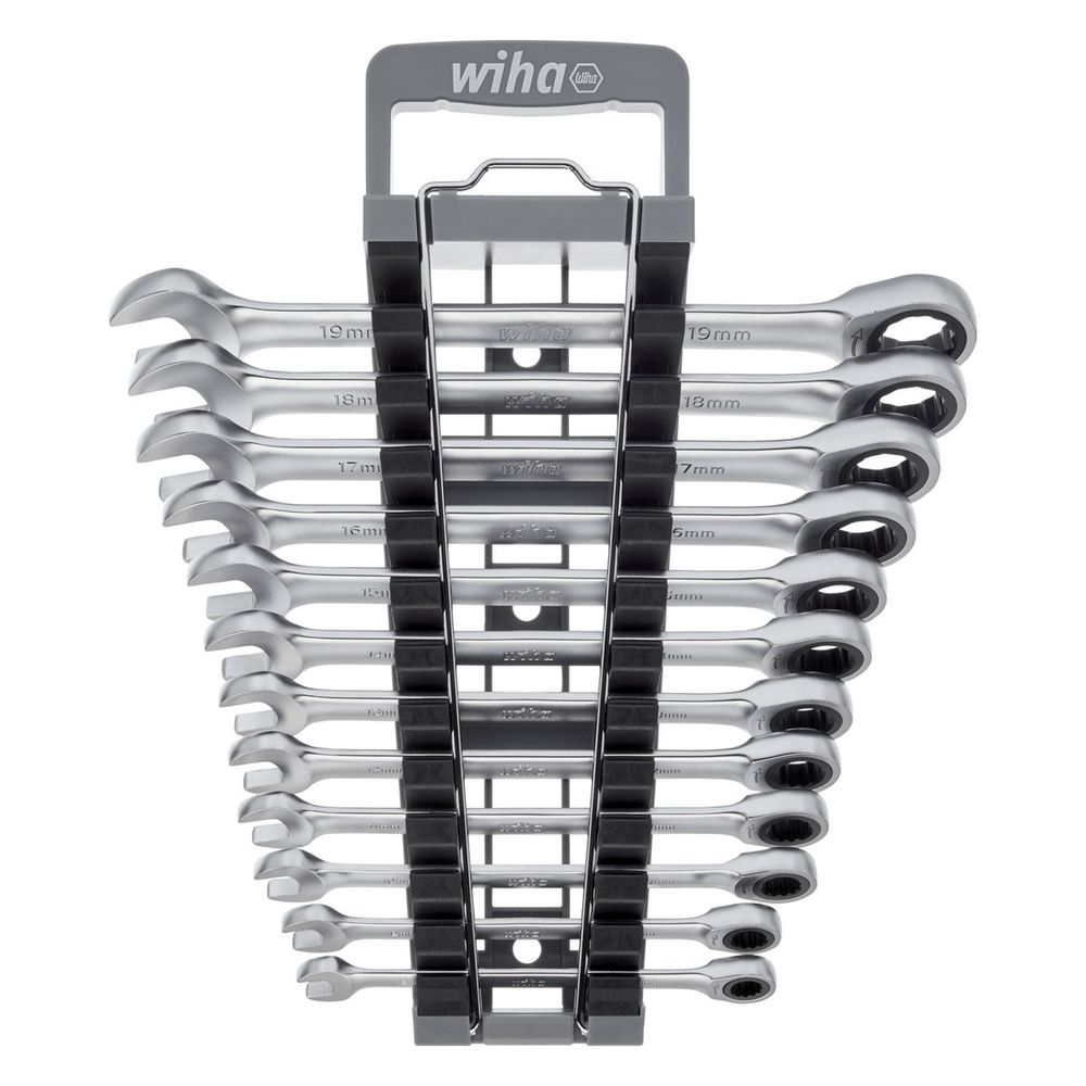 Wiha Ringratschen-Gabelschlüssel-Set, 8-19mm, 12-tlg, Chrom-Vanadium-Stahl, 30391... WIHA-44665 4010995446659 (Abb. 2)