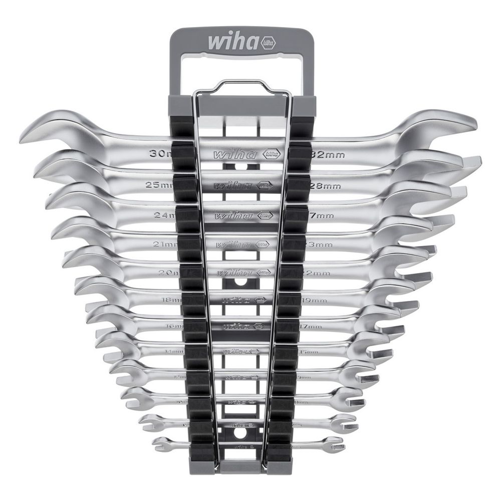 Wiha Doppelmaul-Gabelschlüssel-Set, 15 Grad Maulstellung, Chrom-Vanadium-Stahl, 12-teilig, ... WIHA-44753 4010995447533 (Abb. 2)