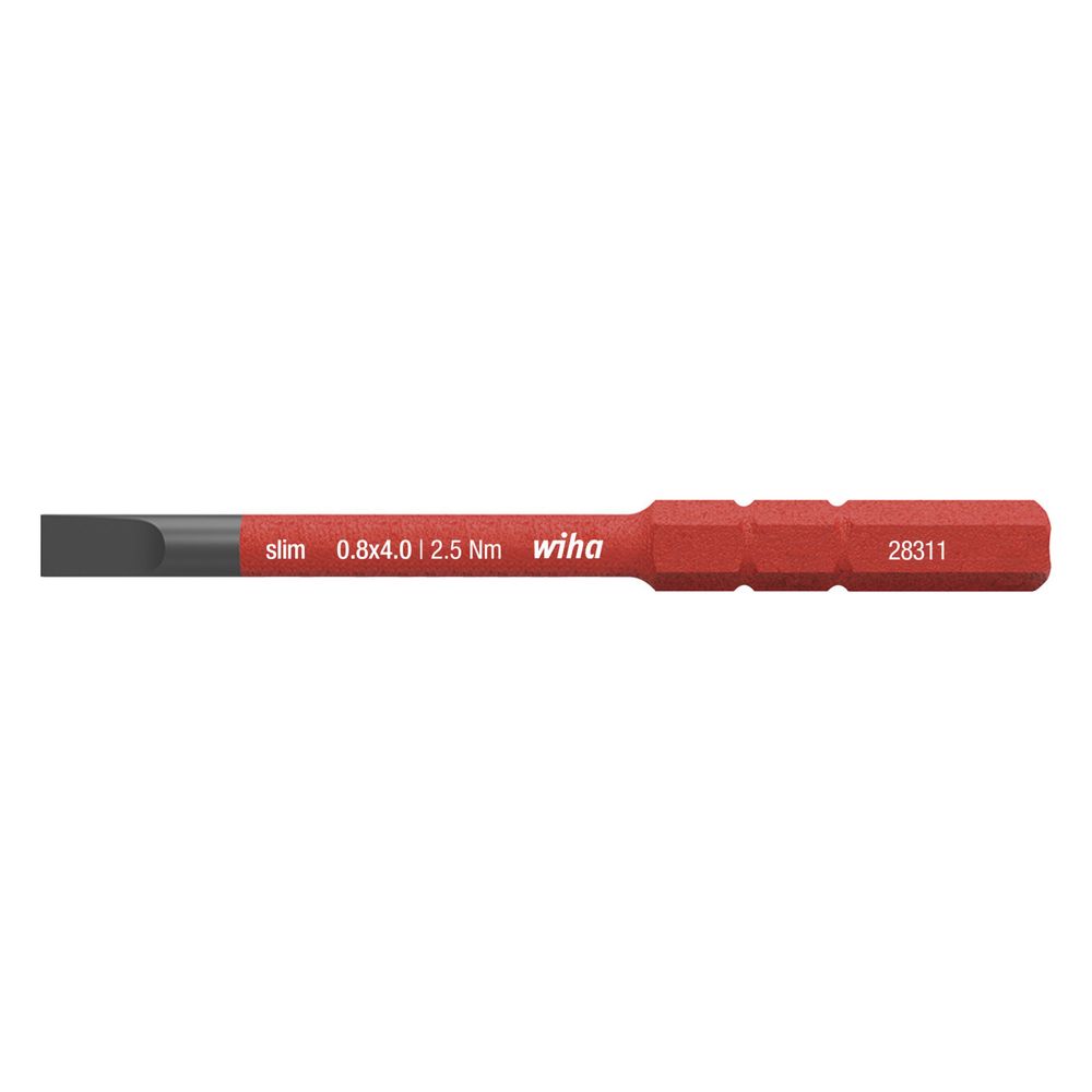 Wiha Schlitz-Bit slimBit electric 283110, 4,0x0,8x75mm, Chrom-Vanadium Stahl... WIHA-34580 4010995345808 (Abb. 4)