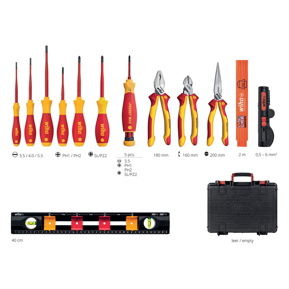 Wiha Werkzeugkoffer Basic L electric, 18-tlg, 45,7x36,7x18,3cm, Polypropylen... WIHA-45530 4010995455309 (Abb. 5)