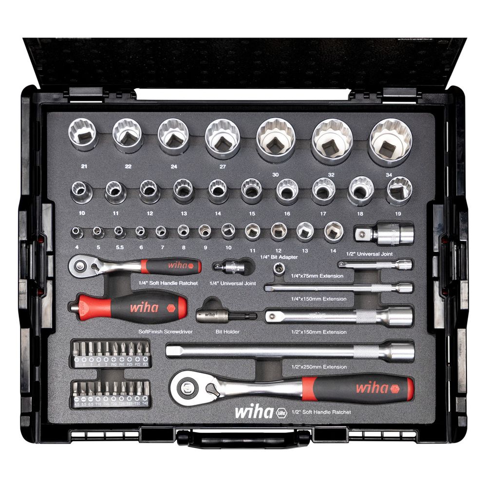 Wiha Steckschlüssel-Set 1/4" und 1/2", 60tlg, 33397... WIHA-44685 4010995446857 (Abb. 21)