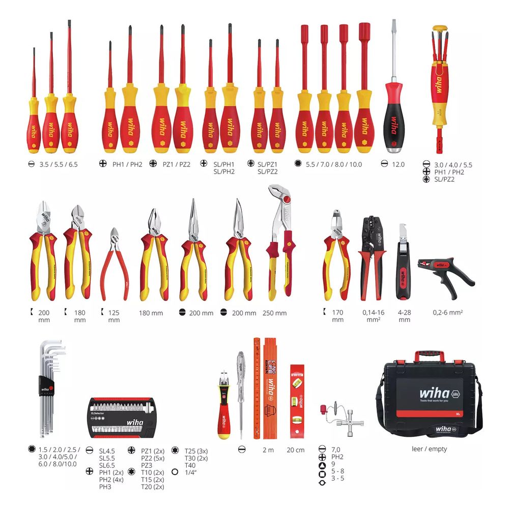 Wiha Werkzeugkoffer XL electric, 81-teilig 510x419x215mm, Polypropylen, 9300-702... WIHA-40523 4010995405236 (Abb. 6)
