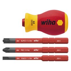 Wiha Bithalter-Set Stubby slimVario electric SB28310101, 4-teilig, isoliert, 1000V... WIHA-41230 4010995412302 (Abb. 1)