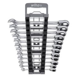 Wiha Ringratschen-Gabelschlüssel Set, 72 Zähne 8-19mm, Chrom-Vanadium-Stahl, 12tlg... WIHA-44661 4010995446611 (Abb. 1)