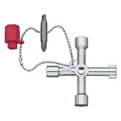 Wiha Schaltschrankschlüssel Kreuz-Form, 72mm, Zinkdruckguss... WIHA-36114 4010995361143 (Abb. 1)
