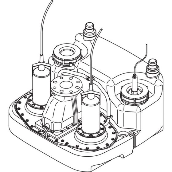 Wilo Abwasser-Hebeanlage Drain M 2/8 RV, DN80, 3x400V, 1.3kW