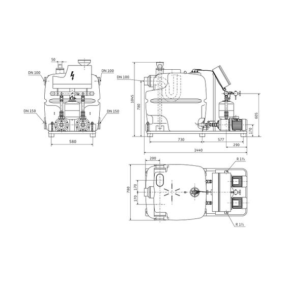 Wilo Regenwassernutzungsanlage AF 400-2 MP 305 DN40 R 1 1/2