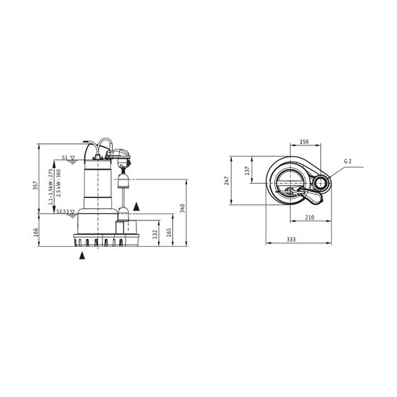 Wilo Schmutzwasser-Tauchmotorpumpe Padus UNI M05/M15-523/VA 1,5kW