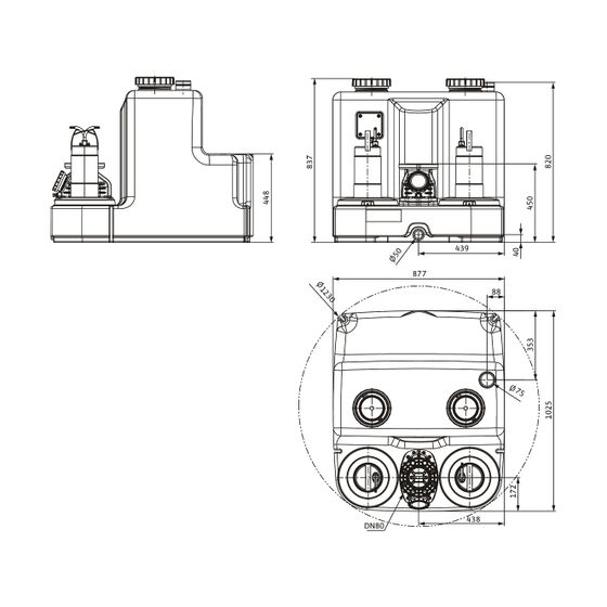 Wilo DrainLift Abwasser-Hebeanlage SANI-XL.19T/4, 400V, S1, EC-L, CEE32