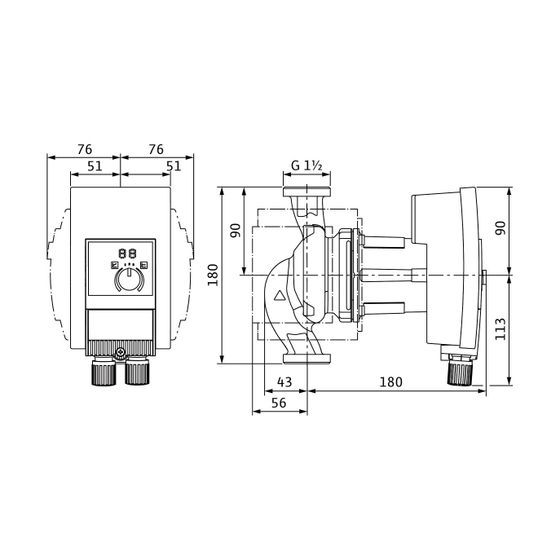 Wilo Yonos MAXO-Z plus Nassläufer-Hocheffizienzpumpe 25/0,5-10, 145W, 230V, G 1 1/2