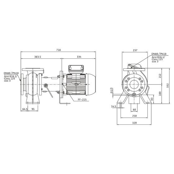Wilo Rexa BLOC Abwasserpumpe C08.43-128DAH112M2, 400V, PN 10, DN 80, 4kW