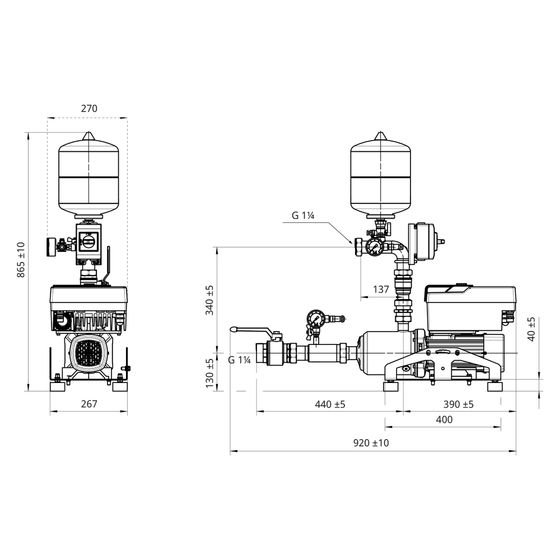 Wilo Isar Hochdruck-Kreiselpumpe MODH1- E-1-CH3-LE-407-EM-HS, 2,2kW, 230V, G 1 1/4
