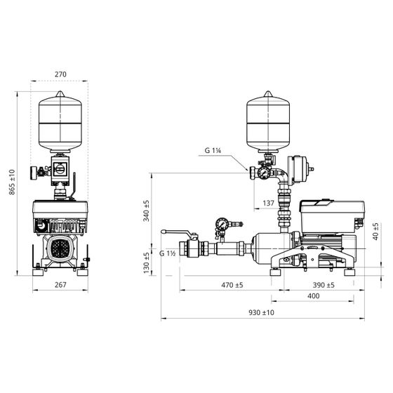 Wilo Isar Hochdruck-Kreiselpumpe MODH1- E-1-CH3-LE-605-HS, 3,0kW, 400V, G 1 1/2