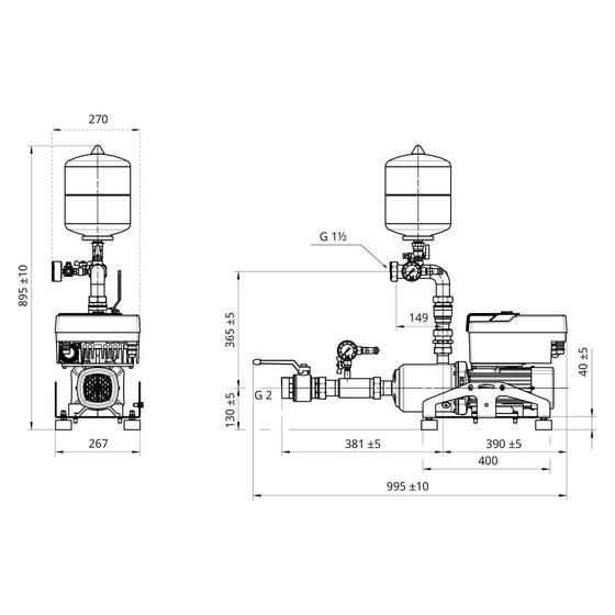Wilo Isar Hochdruck-Kreiselpumpe MODH1- E-1-CH3-LE-1003-EM, 2,2kW, 230V, G 2