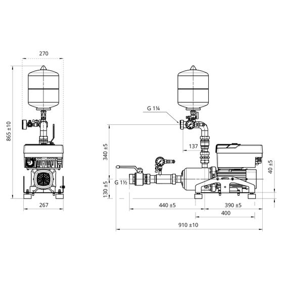 Wilo Isar Hochdruck-Kreiselpumpe MODH1- E-1-CH3-LE-604-EM, 2,2kW, 230V, G 1 1/2