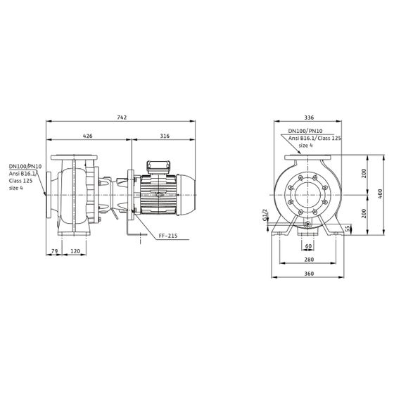 Wilo Rexa BLOC Abwasserpumpe C10.51-155DAH100L4, 400V, PN 10, DN 100, 2,2kW