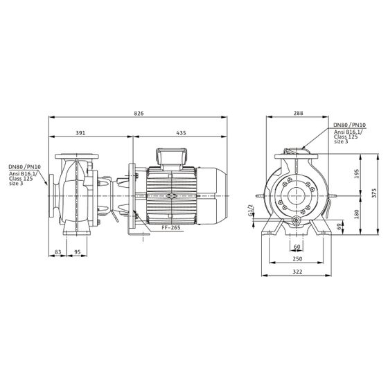 Wilo Rexa BLOC Abwasserpumpe V08.24-152DAH132M2, 400V, PN 10, DN 80, 9,2kW