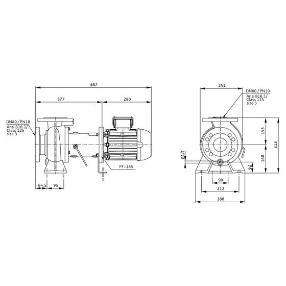 Wilo Rexa BLOC Abwasserpumpe C08.41-106DAH90L2, 400V, PN 10, DN 80, 2,2kW