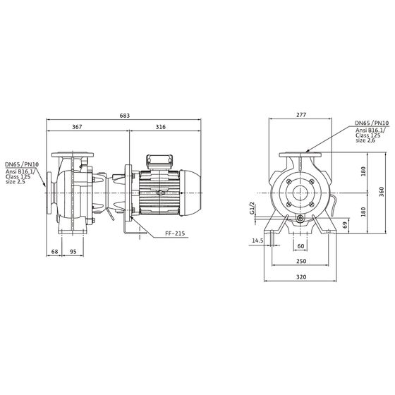 Wilo Rexa BLOC Abwasserpumpe V06.62-190DAHL100L4, 400V, PN 10, DN 65, 3/3,45kW