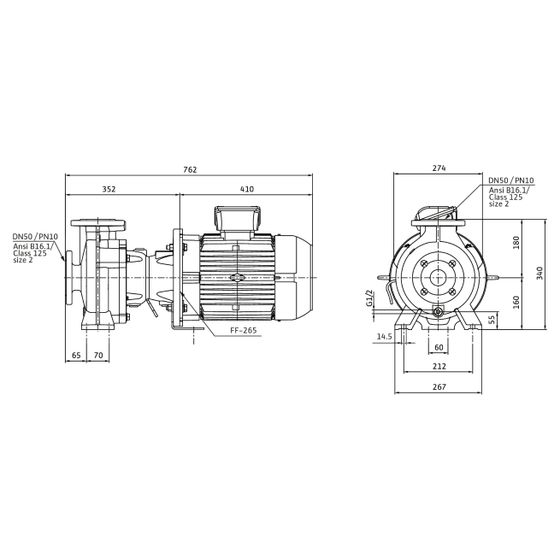 Wilo Rexa BLOC Abwasserpumpe V05.32-196DAH132M2, 400V, PN 10, DN 50, 9,2kW