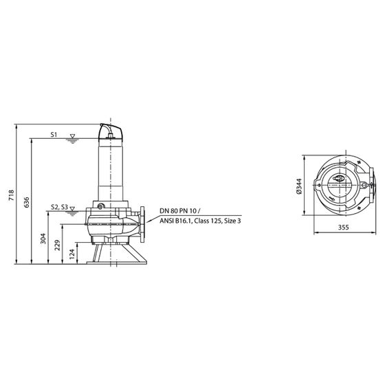 Wilo Rexa FIT Abwasser-Tauchmotorpumpe V08-422A/41T011-540/O, 400V, PN 10, DN 80/100, 1,1kW