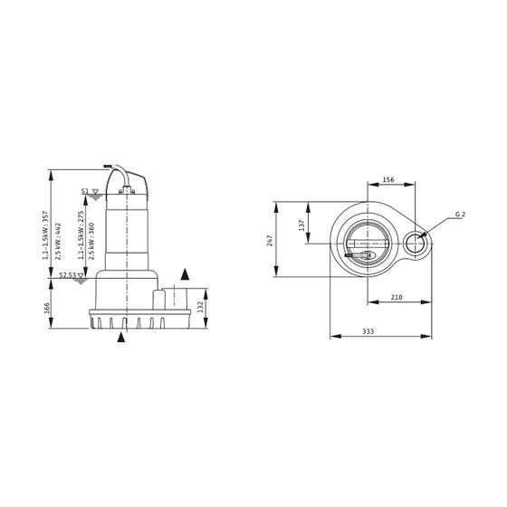 Wilo Schmutzwasser-Tauchmotorpumpe Padus UNI M05B/M11-523/A 1,1kW