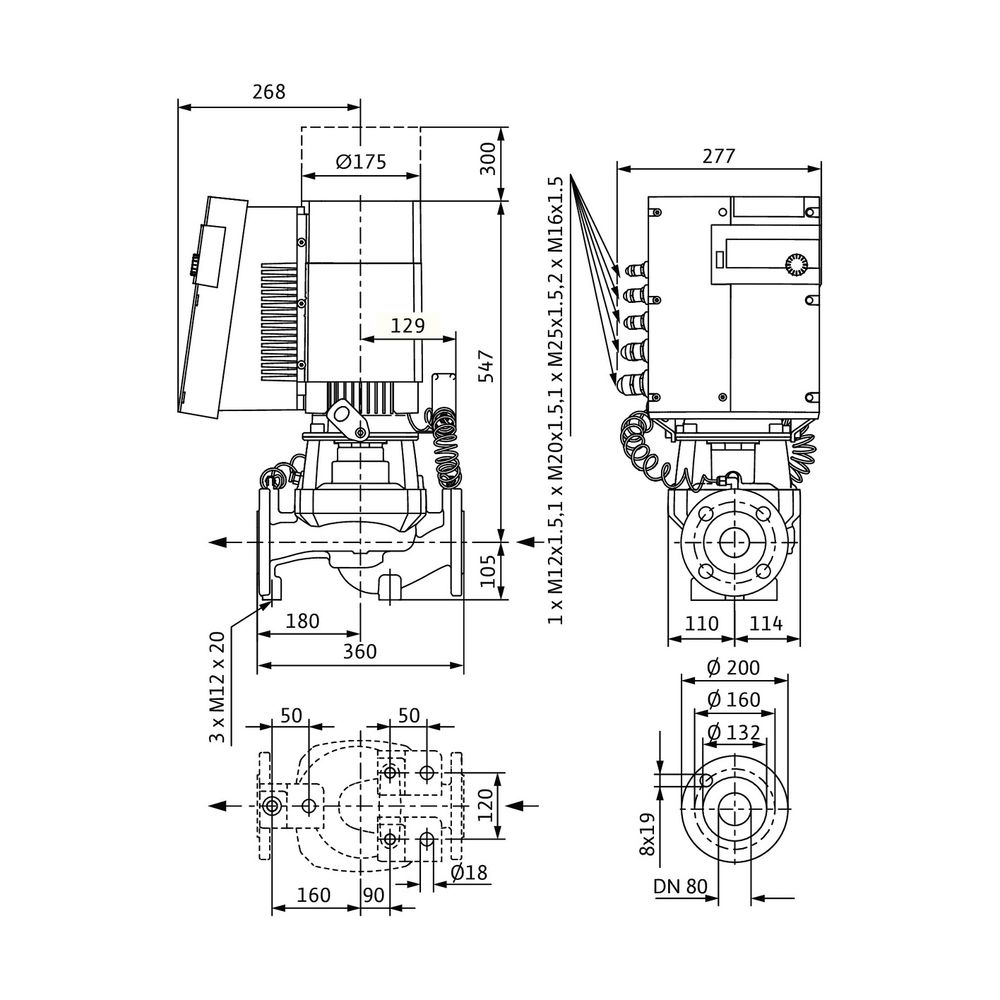 Wilo Trockenläufer-Hocheffizienz-Einzelpumpe Stratos GIGA 80/1-37/5,3 DN80 5,3kW... WILO-2170132 4048482750385 (Abb. 2)