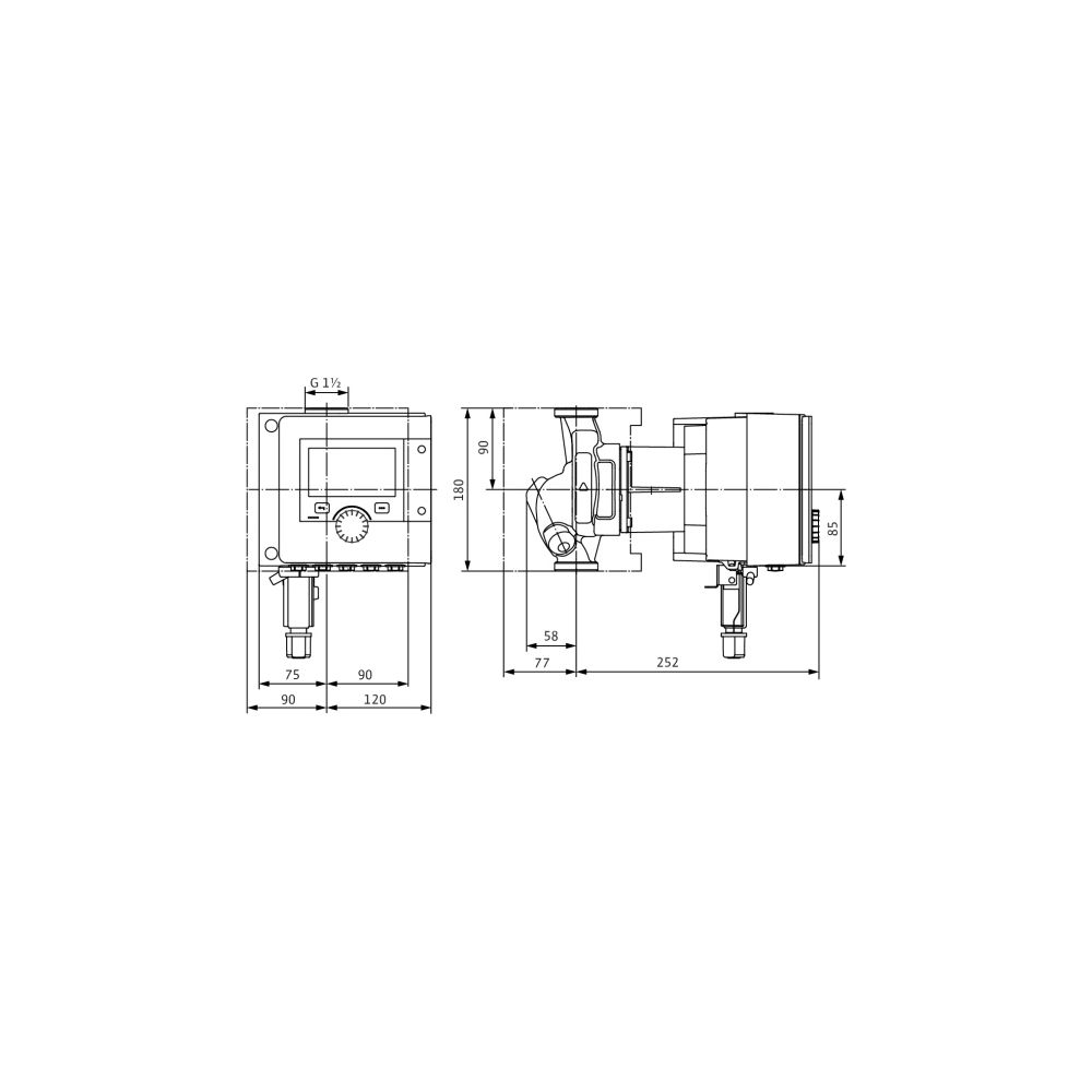 Wilo Nassläufer-Premium-Smart-Pumpe Stratos MAXO 25/0,5-8 PN 10, G 1 1/2" 133W... WILO-2186185 4048482781617 (Abb. 2)