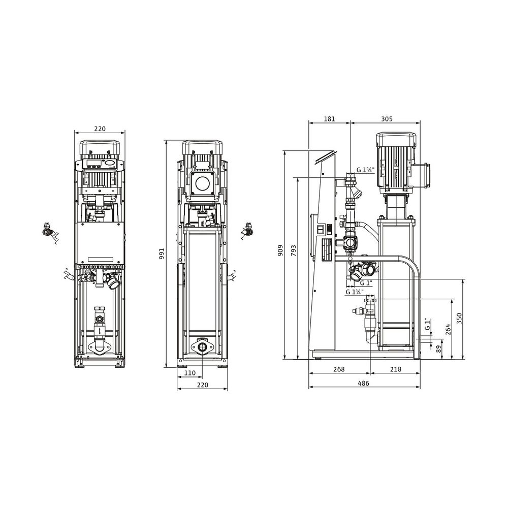 Wilo Sinum Druckhaltestation M60 mit Einzelpumpe, max. 10 bar, 400V... WILO-2198861 4048482837789 (Abb. 2)