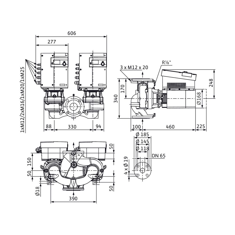 Wilo Trockenläufer-Hocheffizienz-Doppelpumpe Stratos GIGA-D 65/1-27/3,0-R1 DN65 3kW... WILO-2170293 4048482708935 (Abb. 2)