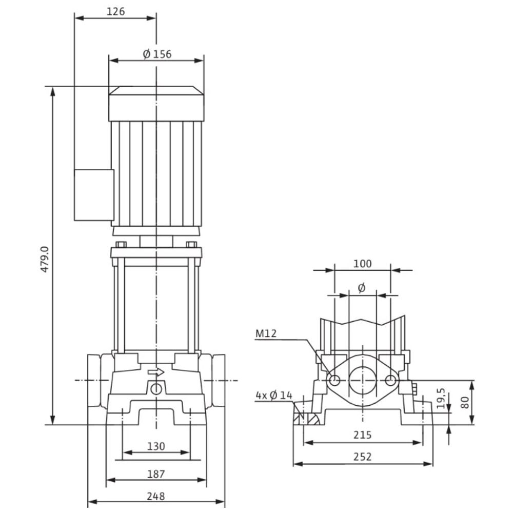 Wilo Hochdruck-Kreiselpumpe MVIL 902-16/E/3-400-50-/IE3... WILO-4211075  (Abb. 3)