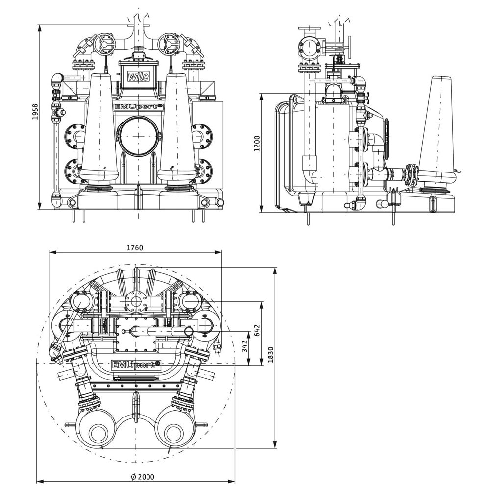 Wilo Feststofftrennsystem EMUport CORE 50.2-20B... WILO-6080628  (Abb. 3)