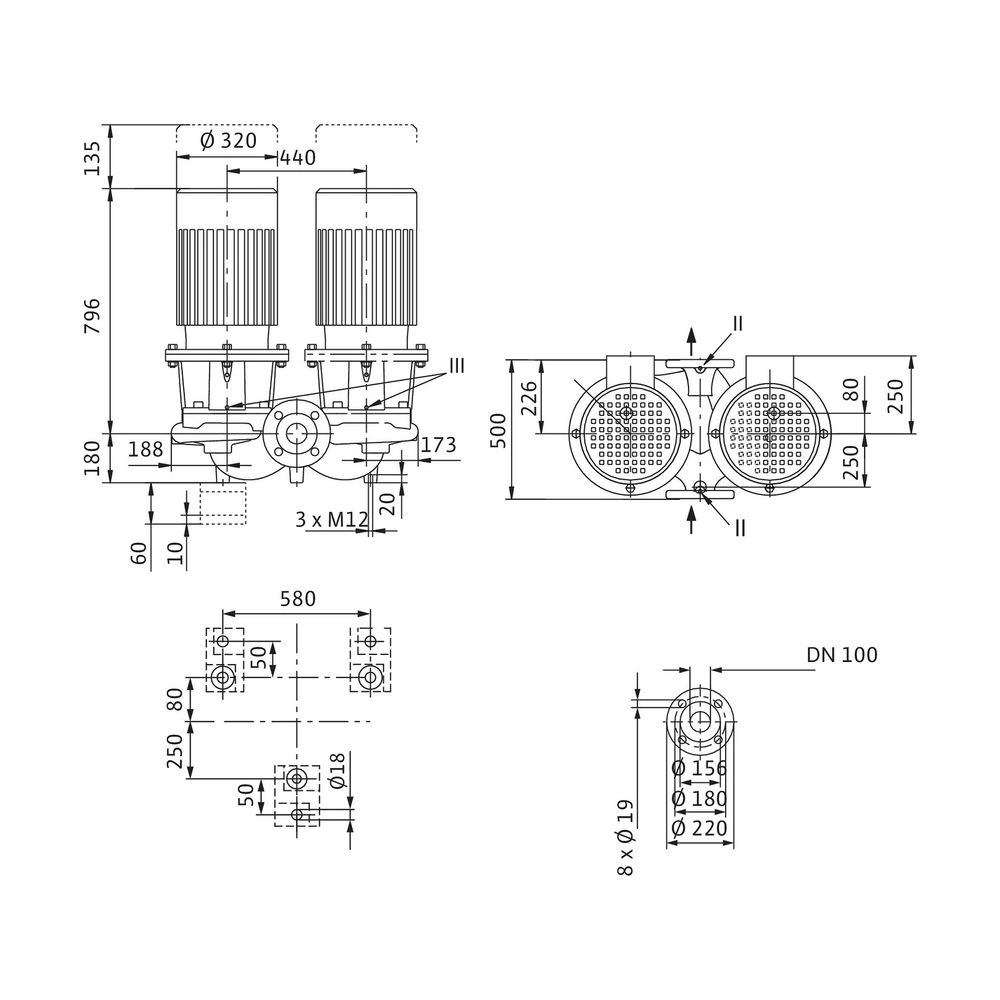 Wilo Trockenläufer-Standard-Einzelpumpe DL 100/150-15/2-S1... WILO-2171465 4048482703596 (Abb. 2)