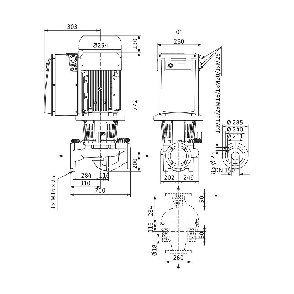 Wilo Trockenläufer-Energiespar-Einzelpumpe IL-E 150/200-7,5/4-S1... WILO-2193262 4048482808390 (Abb. 2)