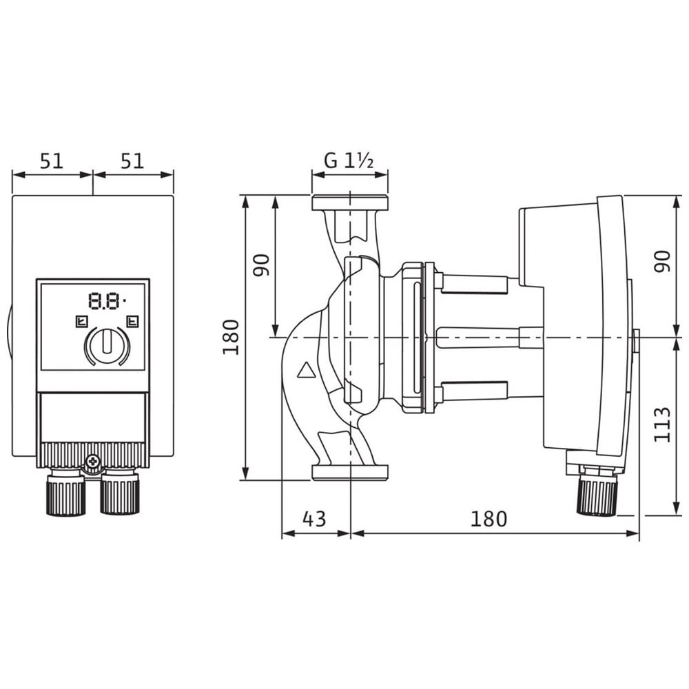 Wilo Nassläufer-Hocheffizienzpumpe Yonos MAXO-Z 25/0, 5-10, G 1 1/2", 230V, 140W... WILO-2175539  (Abb. 3)