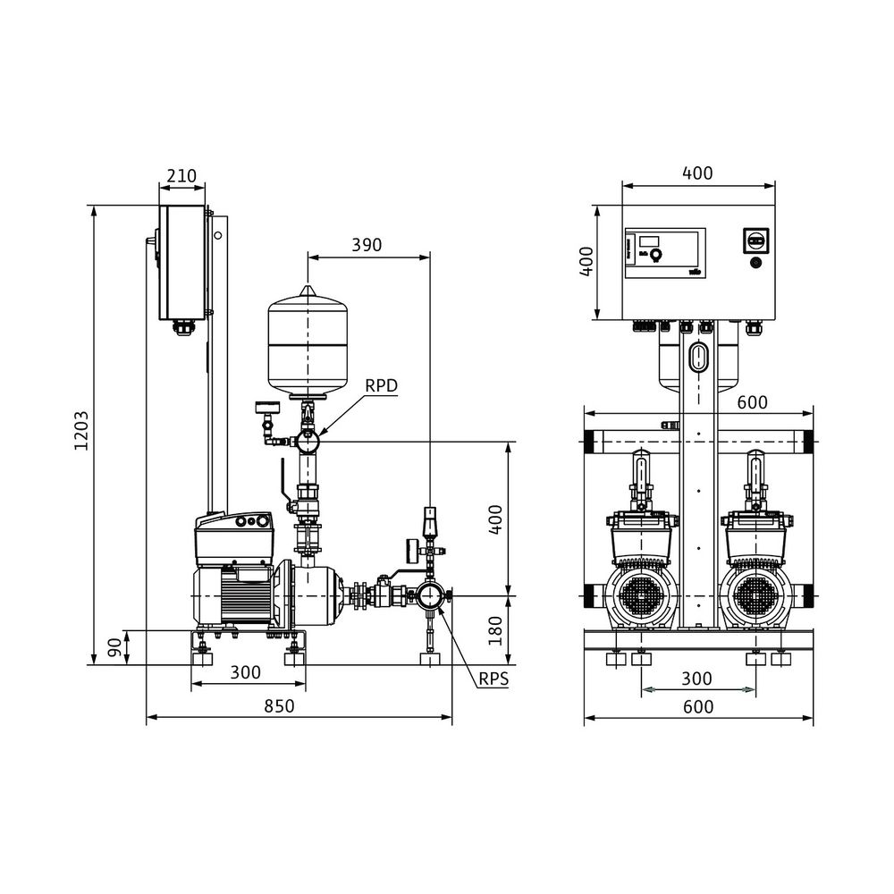 Wilo multi-pump system Comfort-Vario COR-2MHIE406-2G/ECe Rp1 1/4 1,1kW... WILO-2551653 4048482942476 (Abb. 2)