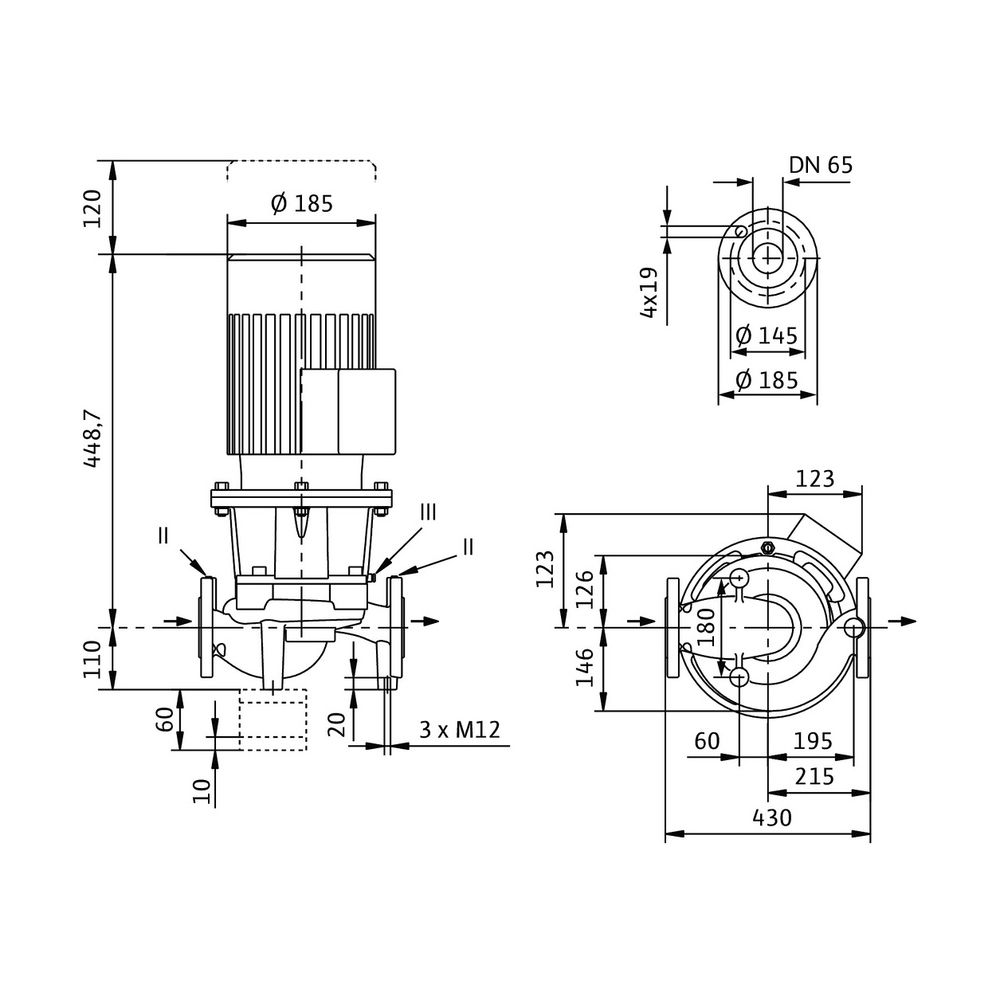 Wilo Trockenläufer-Standard-Einzelpumpe IL 65/150-0,75/4-S1... WILO-2171215 4048482714806 (Abb. 2)