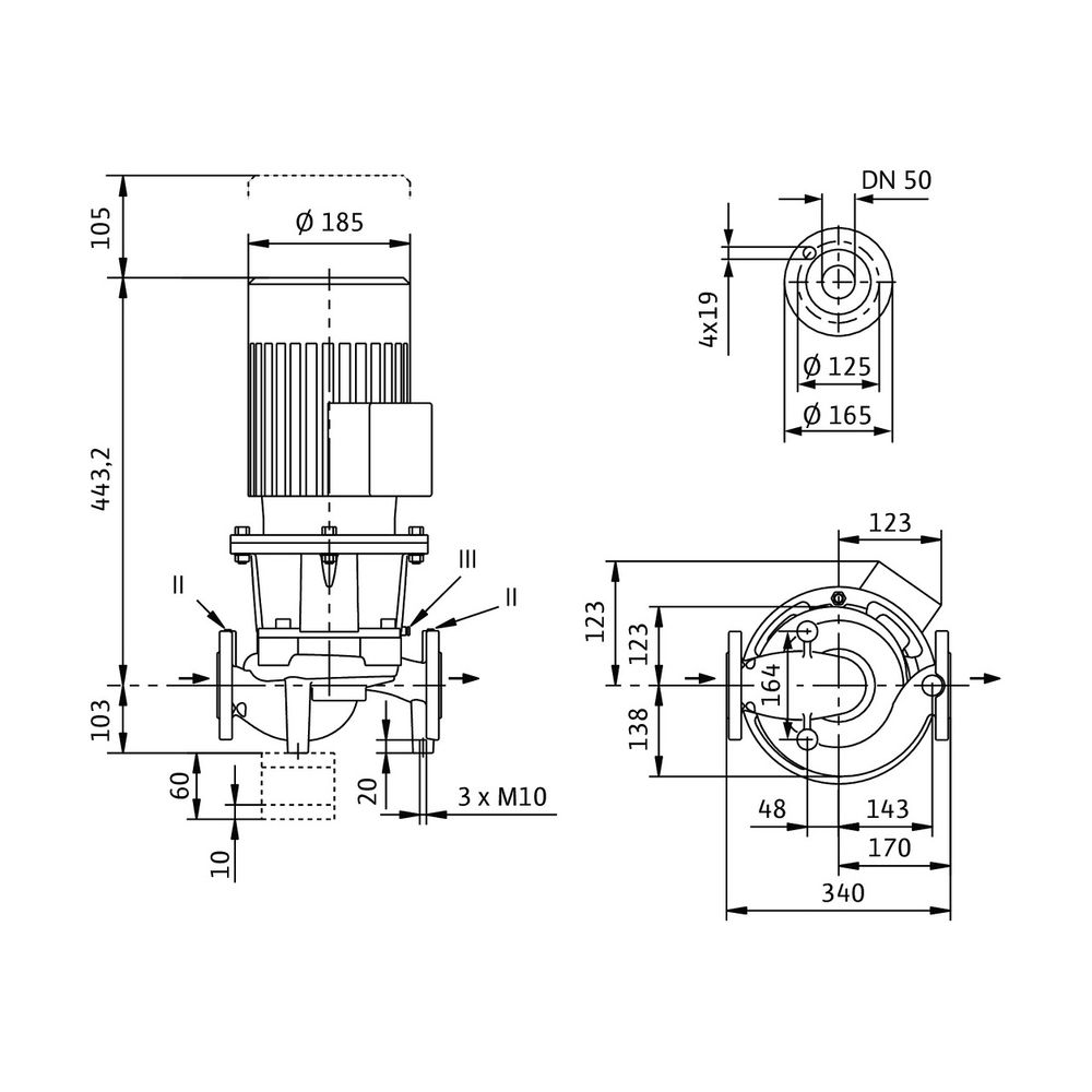 Wilo Trockenläufer-Standard-Einzelpumpe IL 50/150-0,55/4-S1... WILO-2040513 4016322603658 (Abb. 2)