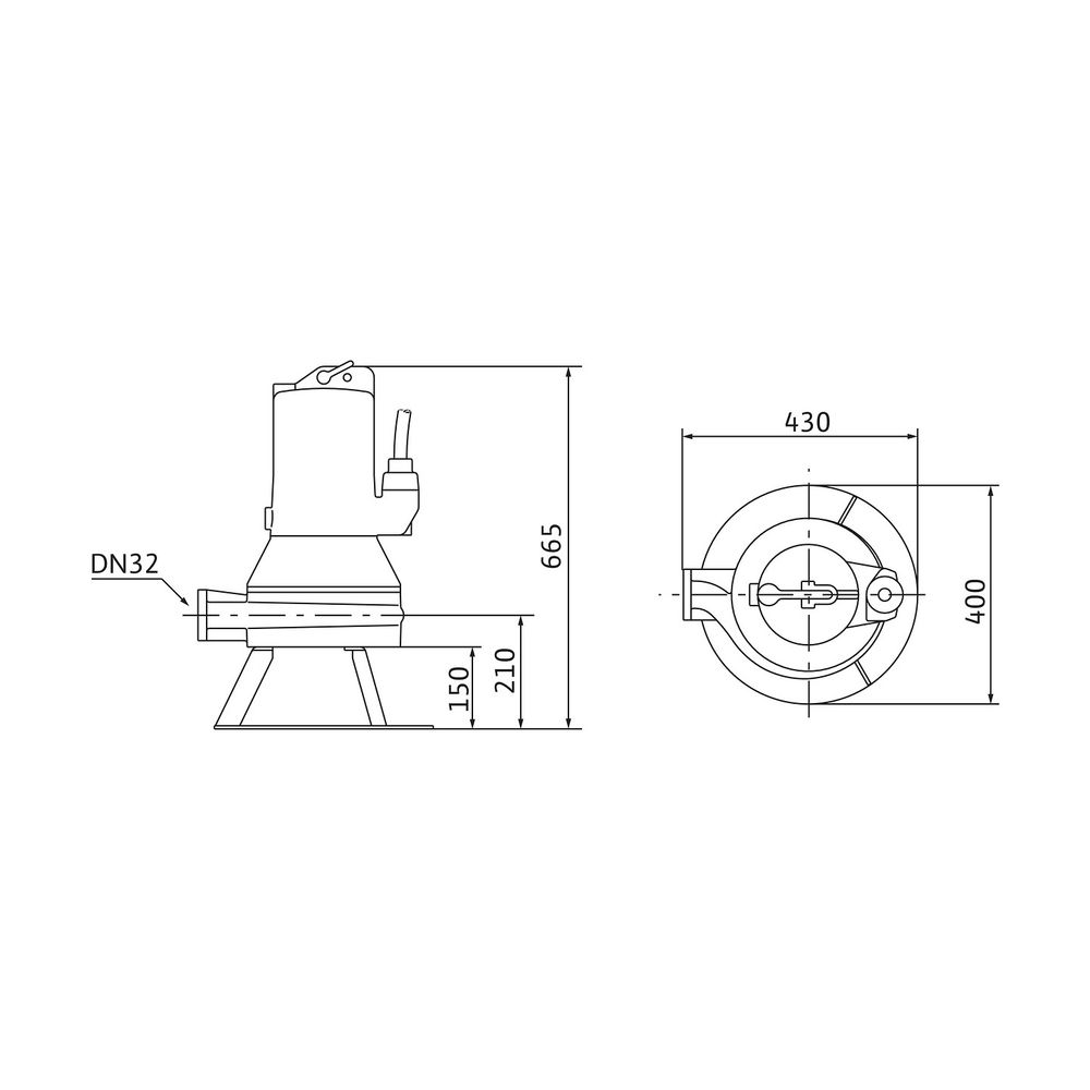 Wilo Abwasser-Pumpe mit Schneidwerk Drain MTC 32F49.17/66 Ex DN32 400V 6,6kW... WILO-2081264 4016322995968 (Abb. 2)