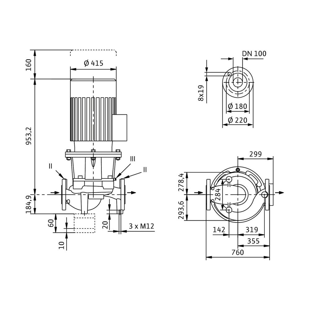 Wilo Trockenläufer-Standard-Einzelpumpe IL 100/380-30/4 DN100 3x400V 30kW... WILO-2151498 4048482482880 (Abb. 2)