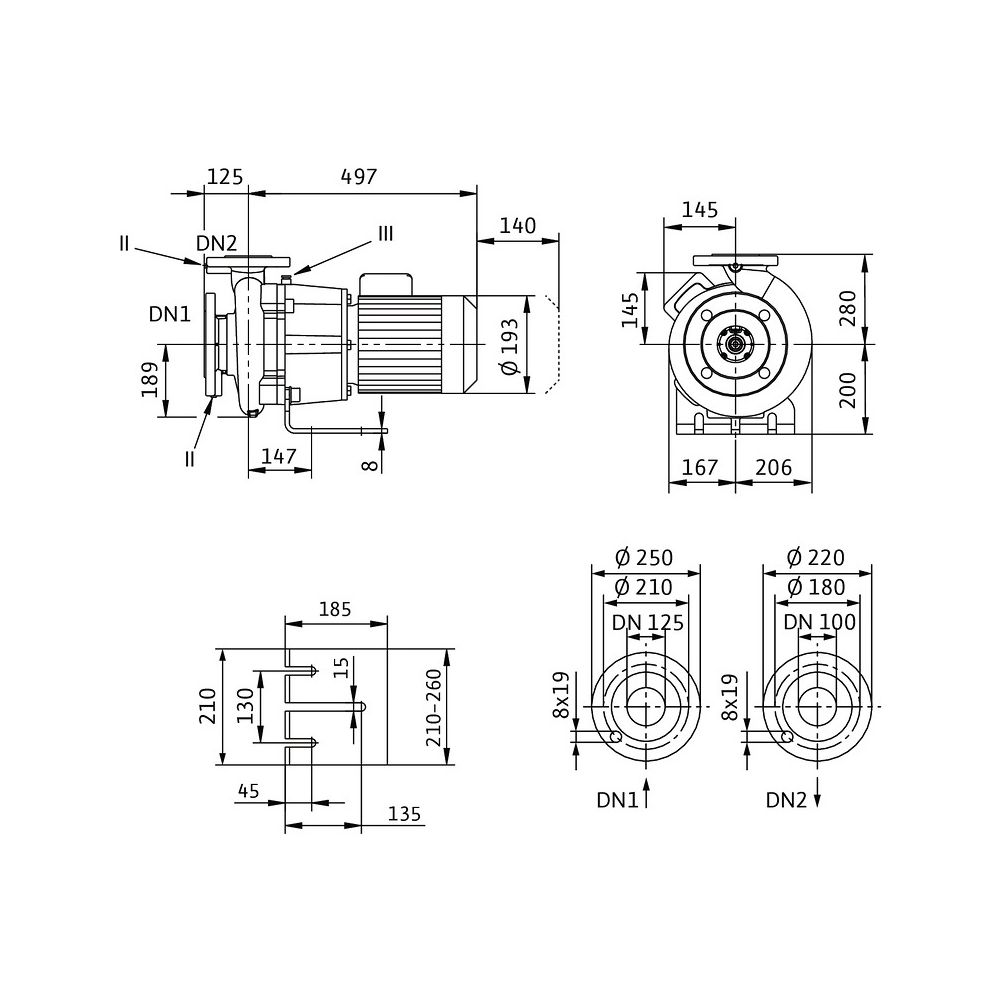 Wilo Trockenläufer-Blockpumpe BL100/145-1,5/4 DN125/DN100 1,5kW... WILO-2121105 4048482416250 (Abb. 2)