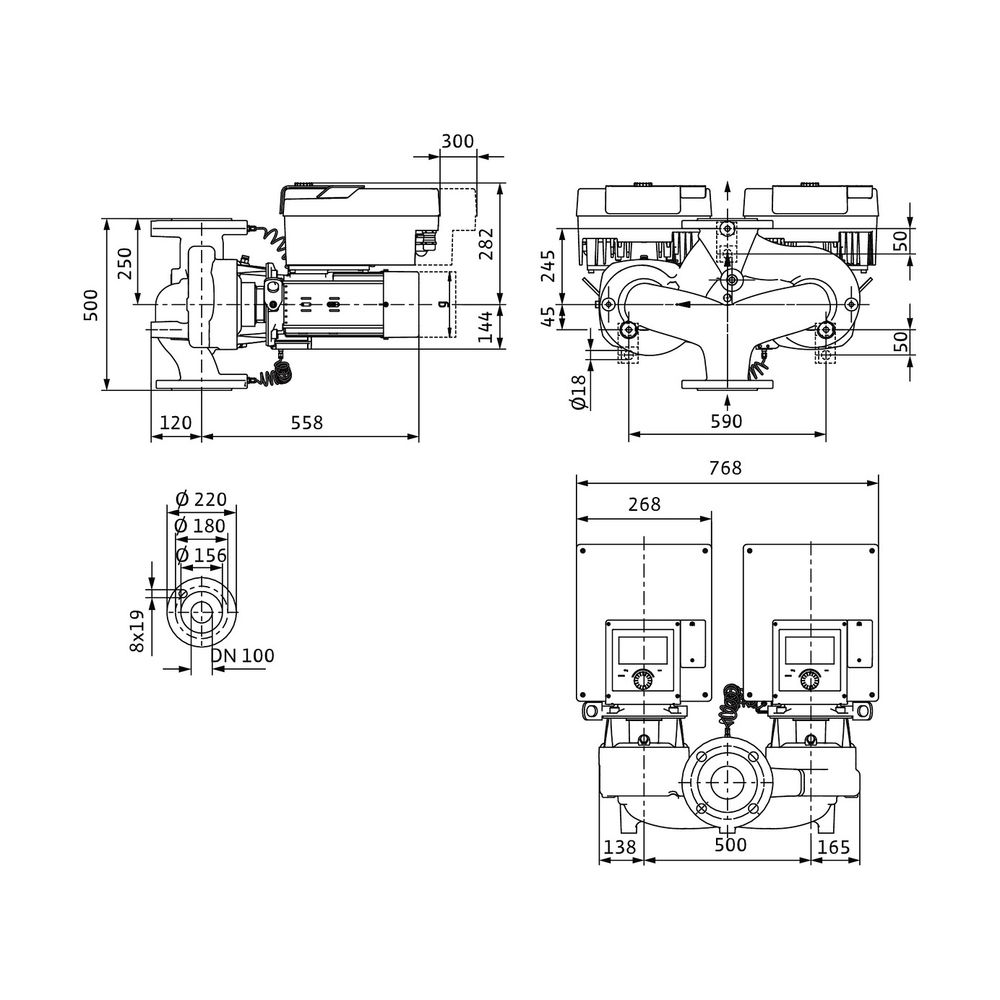 Wilo Trockenläufer-Hocheffizienz-Doppelpumpe Stratos GIGA2.0-D 100/1-11/4,0-S1 DN100... WILO-2205720 4062679018836 (Abb. 2)