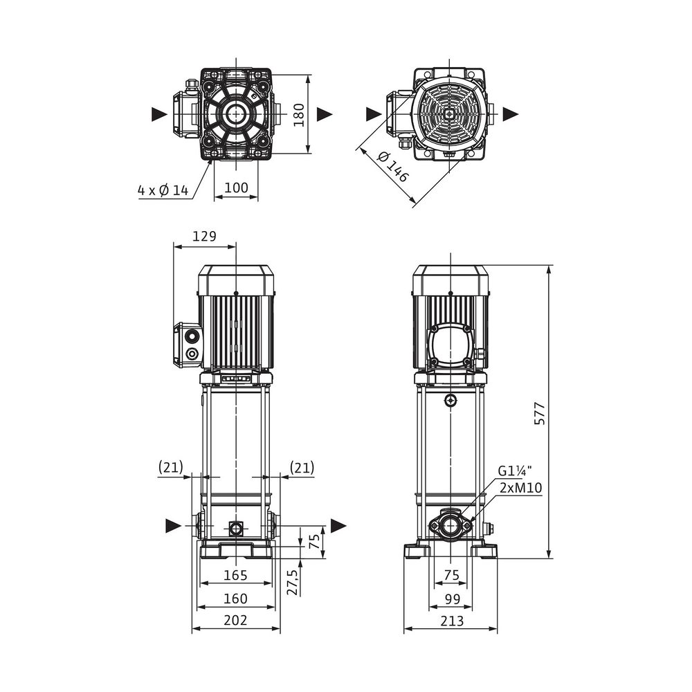 Wilo Hochdruck-Kreiselpumpe Medana CV1-L.605-1/E/E/10O... WILO-4240513 4062679047249 (Abb. 2)