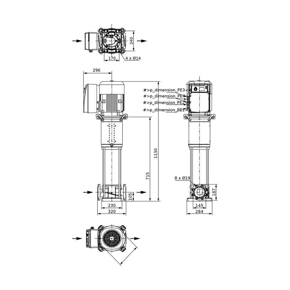 Wilo Hochdruck-Kreiselpumpe Helix VE 3602-7,5-2/16/V/K DN65 7,5kW... WILO-4152030 4048482139500 (Abb. 2)