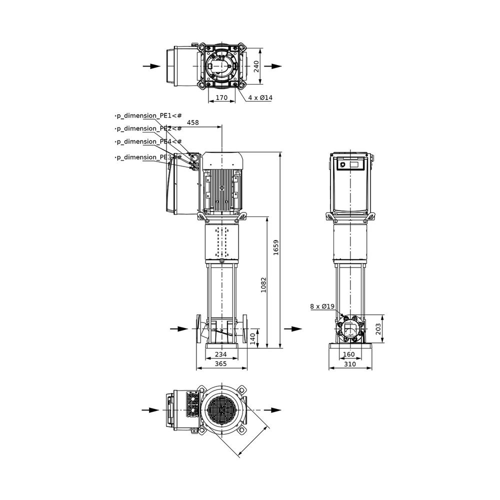 Wilo Hochdruck-Kreiselpumpe Helix VE 5205-4/16/E/KS/2G DN80 18.5kW... WILO-4183471 4048482356624 (Abb. 2)