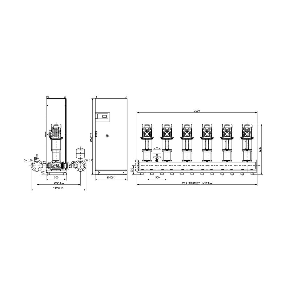 Wilo Mehrpumpenanlage Comfort COR-6 Helix V 3603/K/CC DN150/DN150 9kW... WILO-2530658 4048482043609 (Abb. 2)
