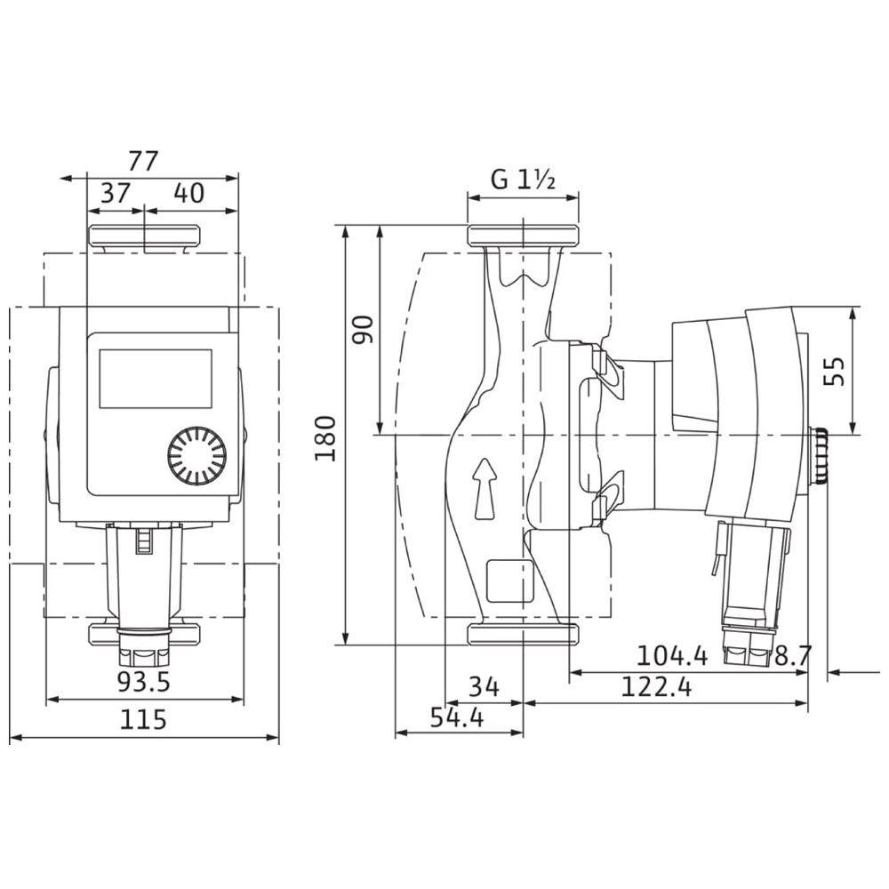 Wilo Nassläufer-Hocheffizienzpumpe Stratos PICO plus 25/1-4, Rp 1", 1x230V... WILO-4216609  (Abb. 4)