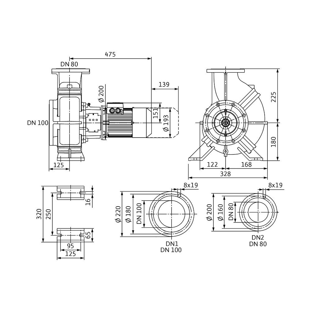 Wilo Trockenläufer-Blockpumpe Atmos GIGA-B 80/140-1,5/4 DN100 DN80... WILO-2213907 4062679165981 (Abb. 2)