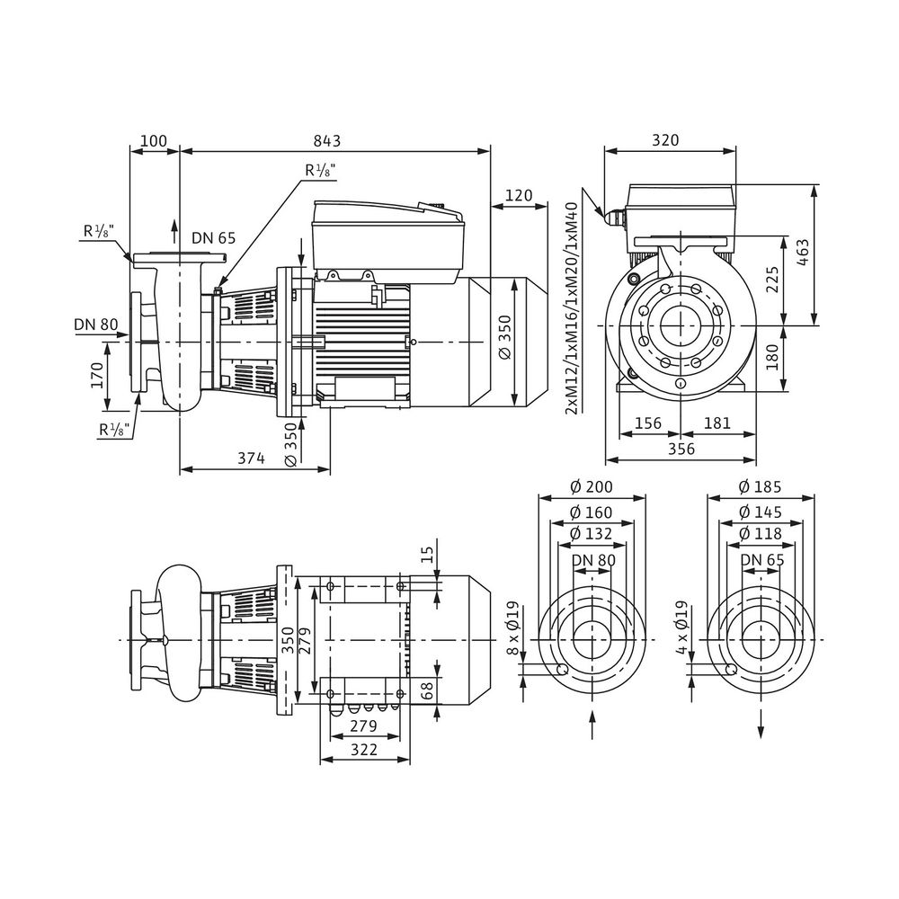 Wilo Trockenläufer-Energiespar-Einzelpumpe BL-E65/210-22/2-R1 DN80/DN65 22kW... WILO-2189990 4048482787886 (Abb. 2)